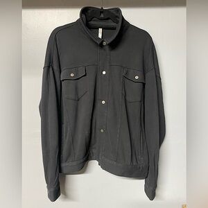 Fabletics Sweater Men’s Large Black Long Sleeve Button Up